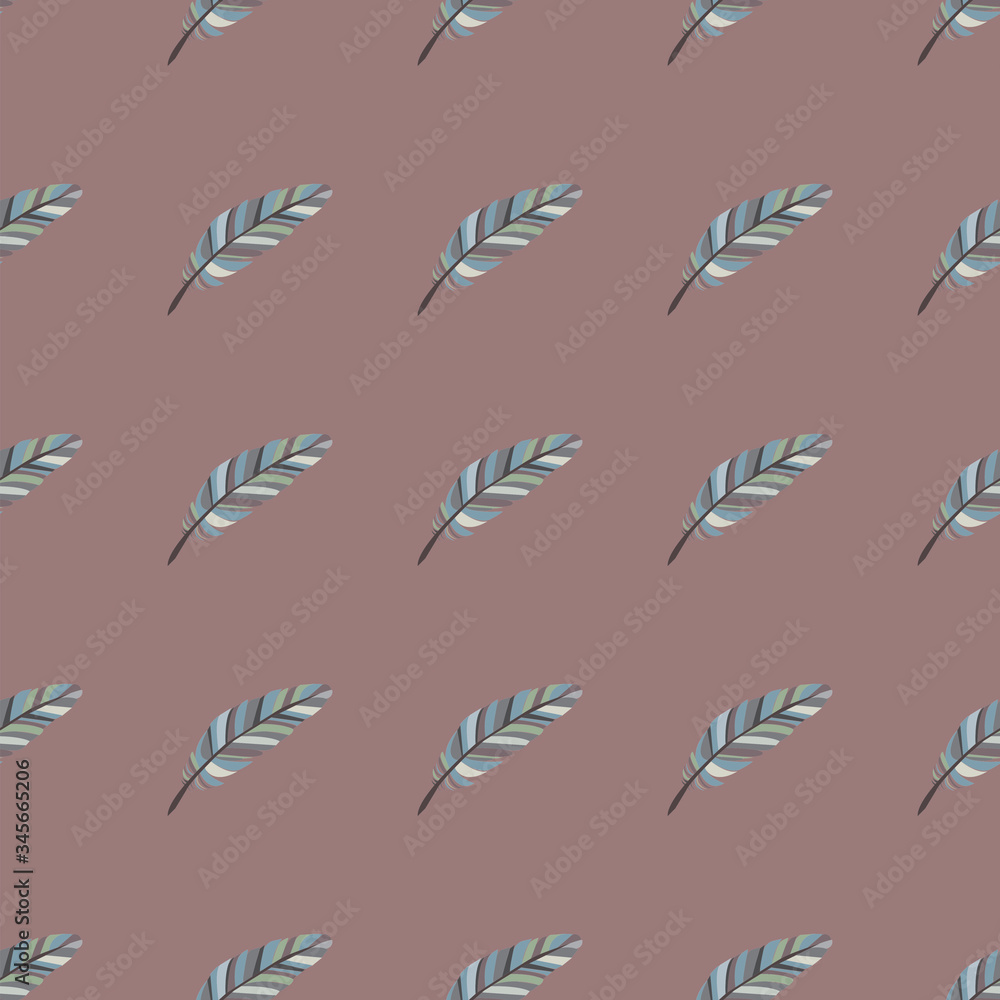 The pattern, the background is light brown. the color of coffee with milk. Pattern with original small feathers in gray tones. Vector illustration. Stock Photo. The pattern, the background is light brown. the color of coffee with milk. Pattern with original small feathers in gray tones. Vector illustration. Stock Photo.