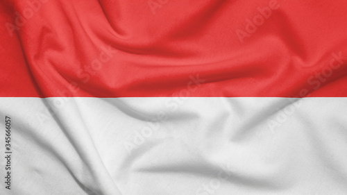 Indonesia flag with fabric texture