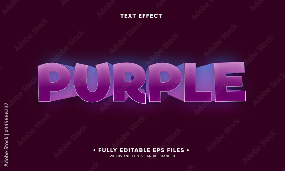 purple editable text effect 