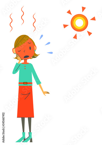 sweating woman, heatstroke risk