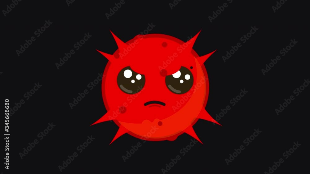 Сoronavirus bacterium floats in the air, gets angry and turns red. Сovid-19. On a black and chromakey background 4k motion video Сoronavirus bacterium floats in the air, gets angry and turns red. Сovid-19. On a black and chromakey background 4k motion video