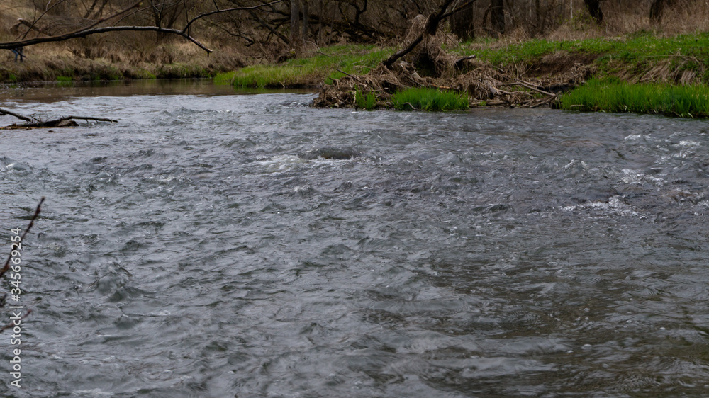 spring flood on the river.fast little rivers. spring flood on the river.fast little rivers.