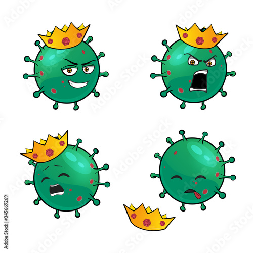 Cartoon Illustrations of the character coronavirus