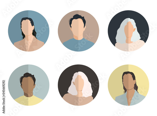 characters , vector human faces, user profile