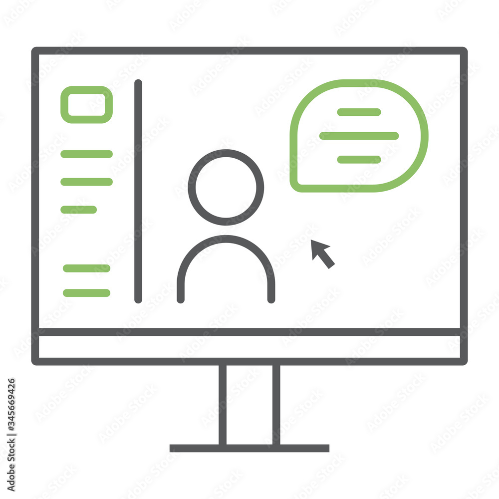 Online Course color line icon, education and school, distance education sign vector graphics, a linear icon on a white background, eps 10. Online Course color line icon, education and school, distance education sign vector graphics, a linear icon on a white background, eps 10.