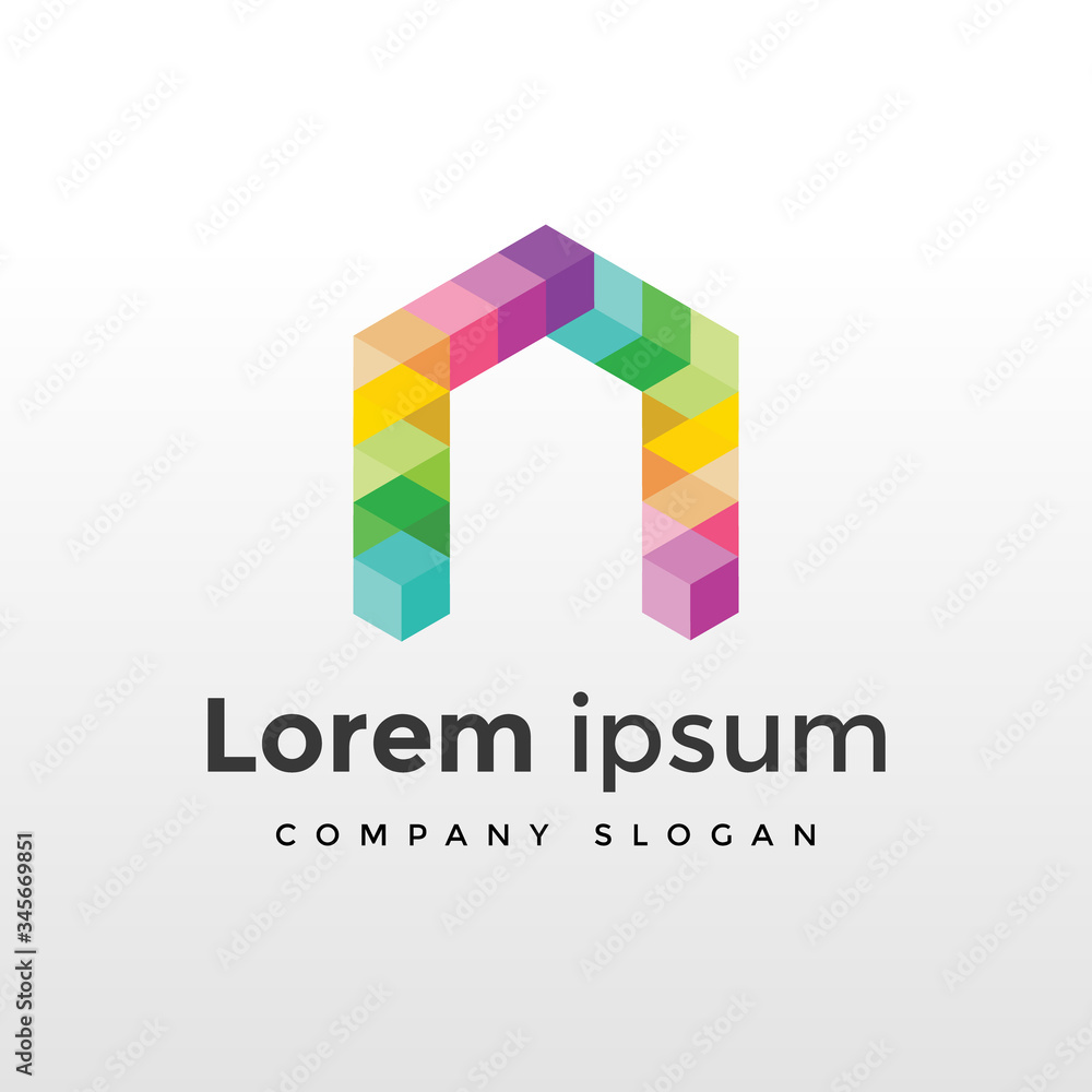  Modern Unique Colorful A Letter 3D Logo Icon Vector Template Corporate elements