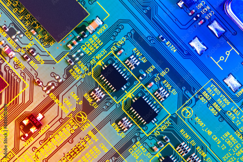 Electronic circuit board close up. Electronic circuit board close up.