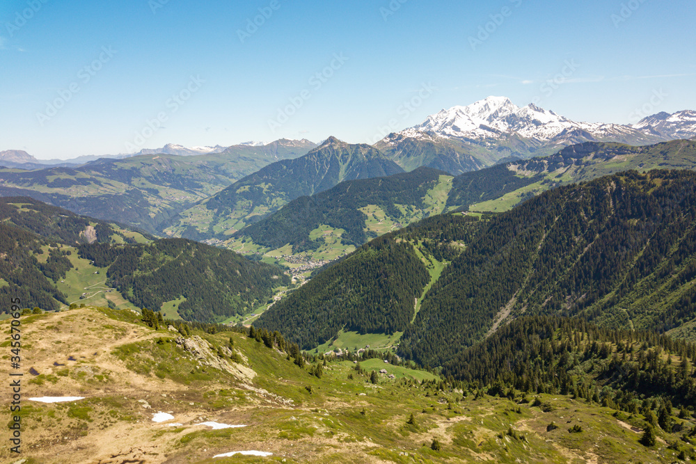 Panorama view at the French Alps in summer