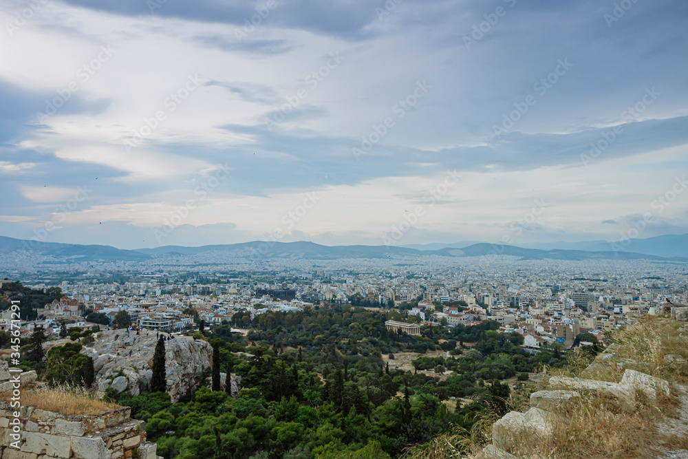 Cityscape in Greece. Closed season 2020. 