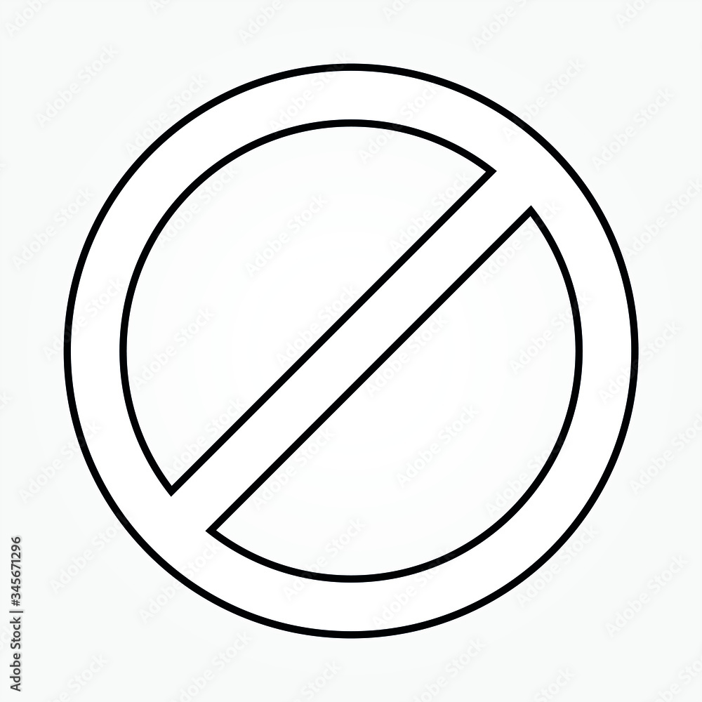 Outline Forbidden Sign - Vector Illustration Traffic Symbol Outline Forbidden Sign - Vector Illustration Traffic Symbol