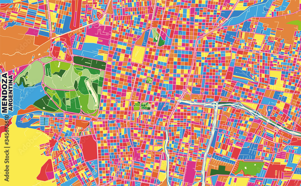 Mendoza, Argentina, colorful vector map