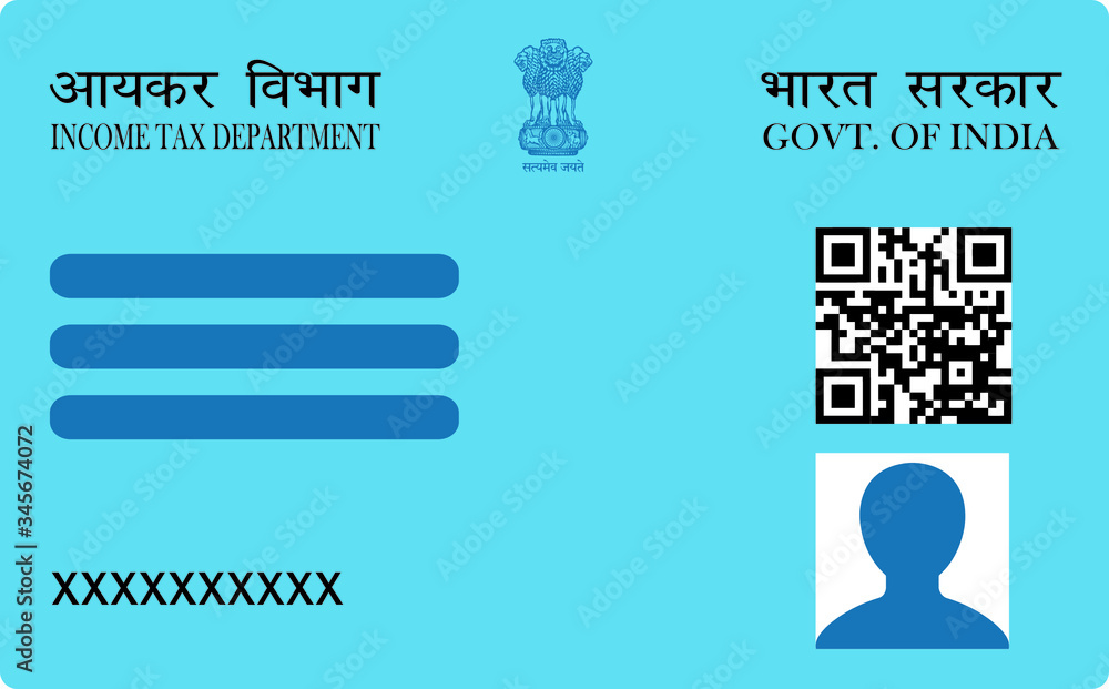 Dummy Pan card, unique identity document for Indian citizen issued by