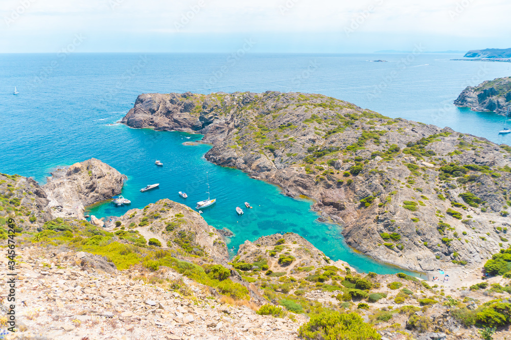 Aerial view beautiful mediterranean sea panorama Aerial view beautiful mediterranean sea panorama