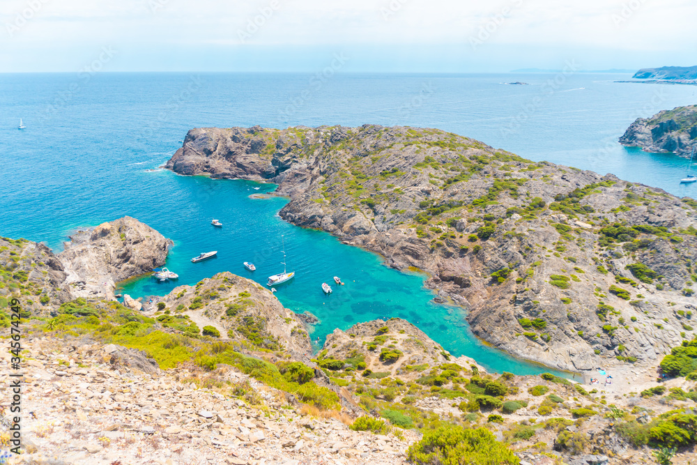 Aerial view beautiful mediterranean sea panorama