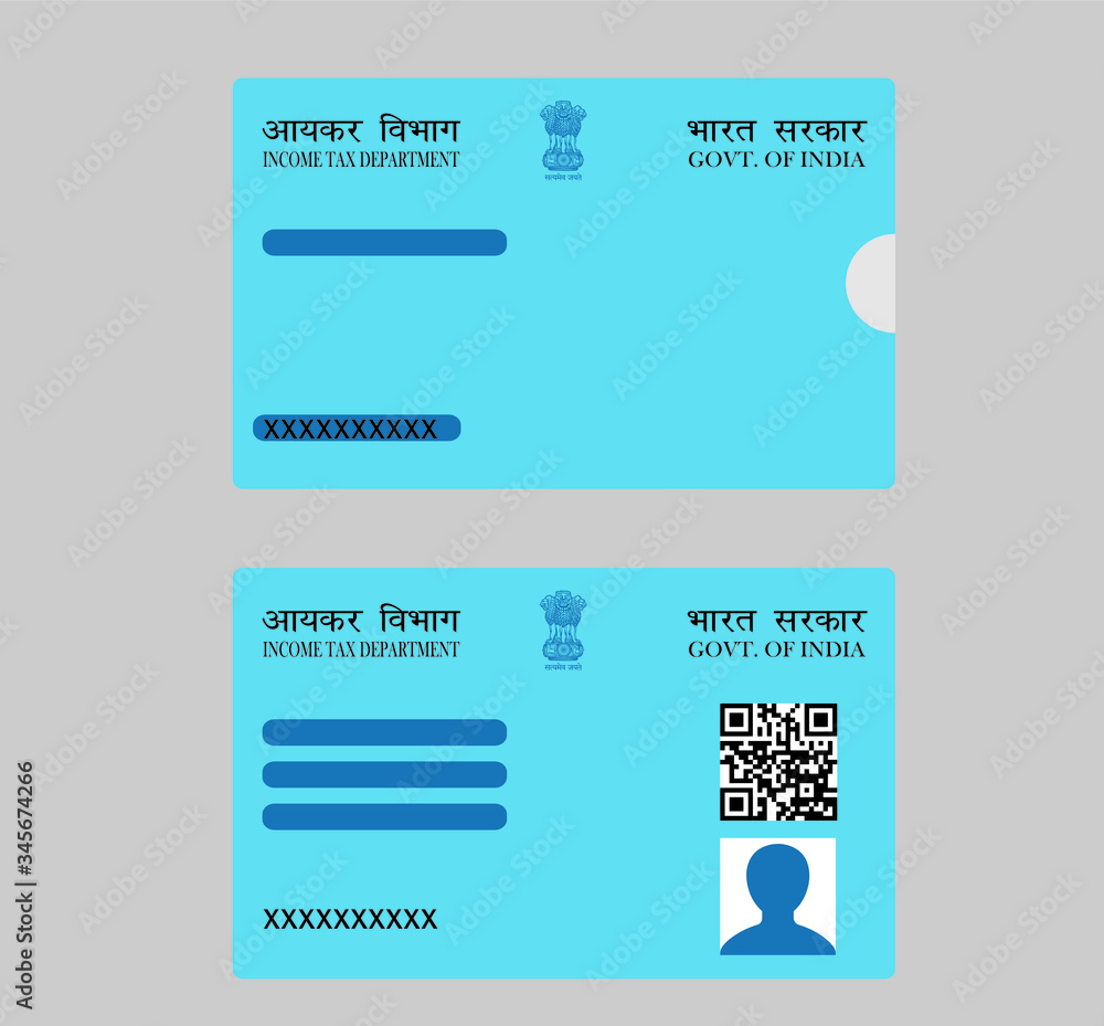 Dummy Pan card, unique identity document for Indian citizen issued by