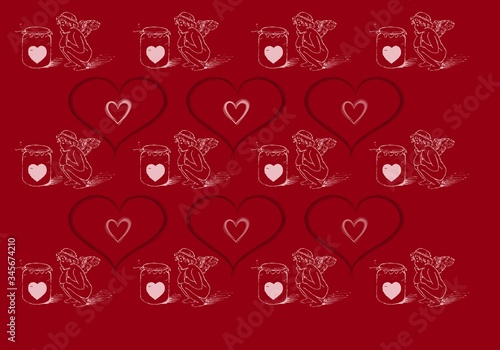 seamless background with hearts
seamless pattern with hearts