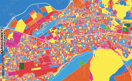 Barquisimeto, Venezuela, colorful vector map photo