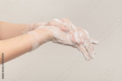 washing female hands