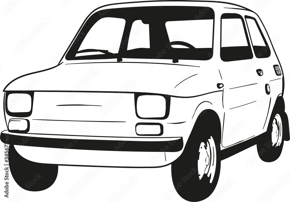 cartoon car, cartoon polish car classic,historic,drawing Stock Illustration  | Adobe Stock