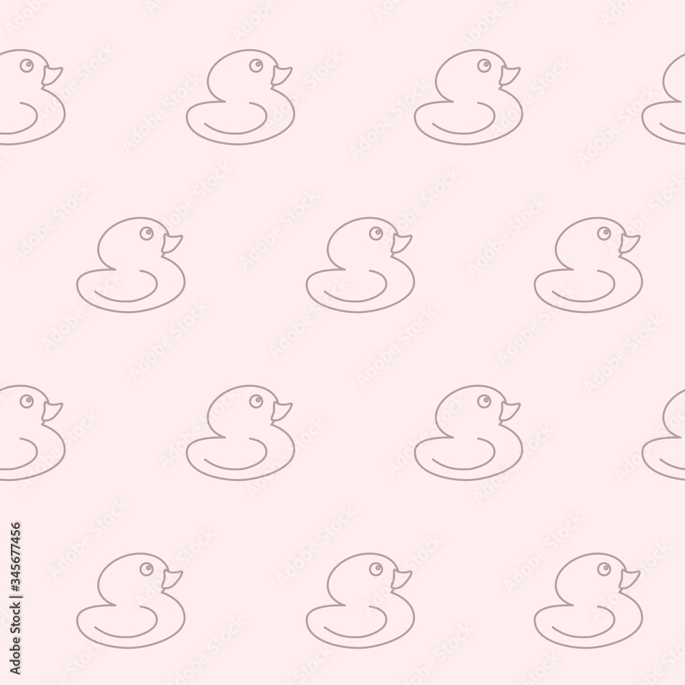 Wrapping paper - Seamless pattern of symbols toy duckling for vector graphic design