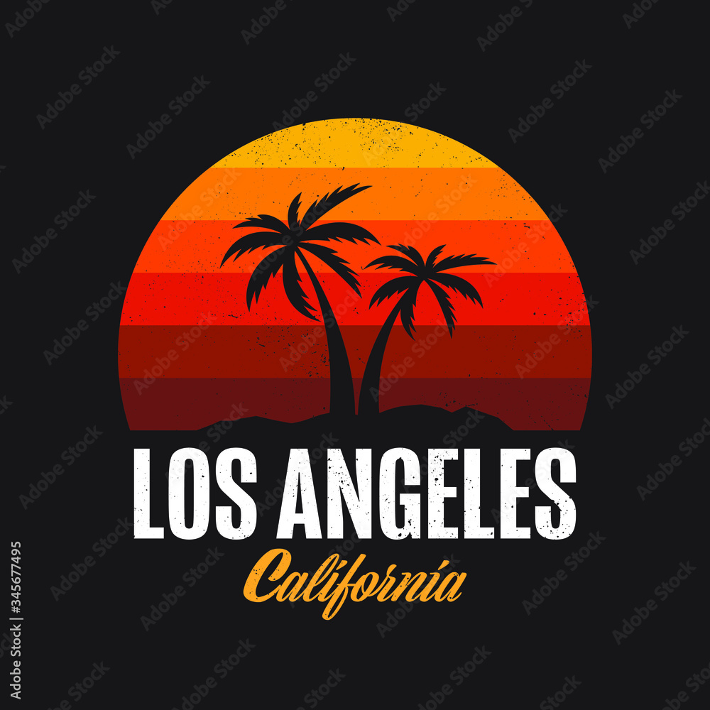 Los Angeles California Logo Design Apparel T-shirt Vector illustration  vector de Stock | Adobe Stock