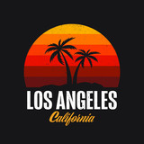 Los Angeles California Logo Design Apparel T-shirt Vector illustration