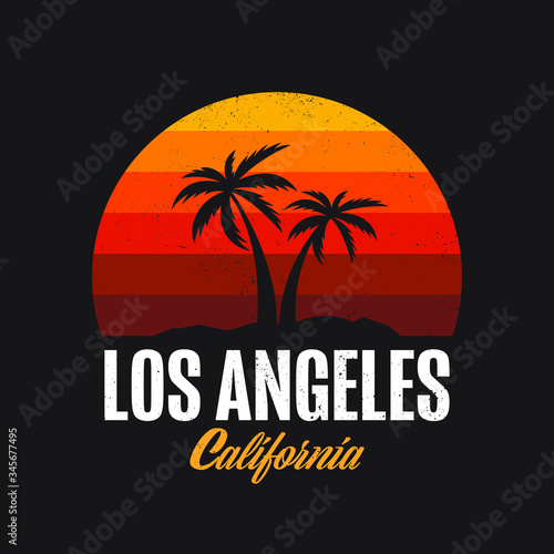 Los Angeles California Logo Design Apparel T-shirt Vector illustration