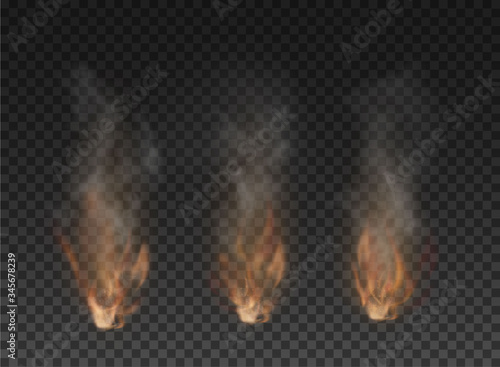 fog and smoke fire isolated on transparent background