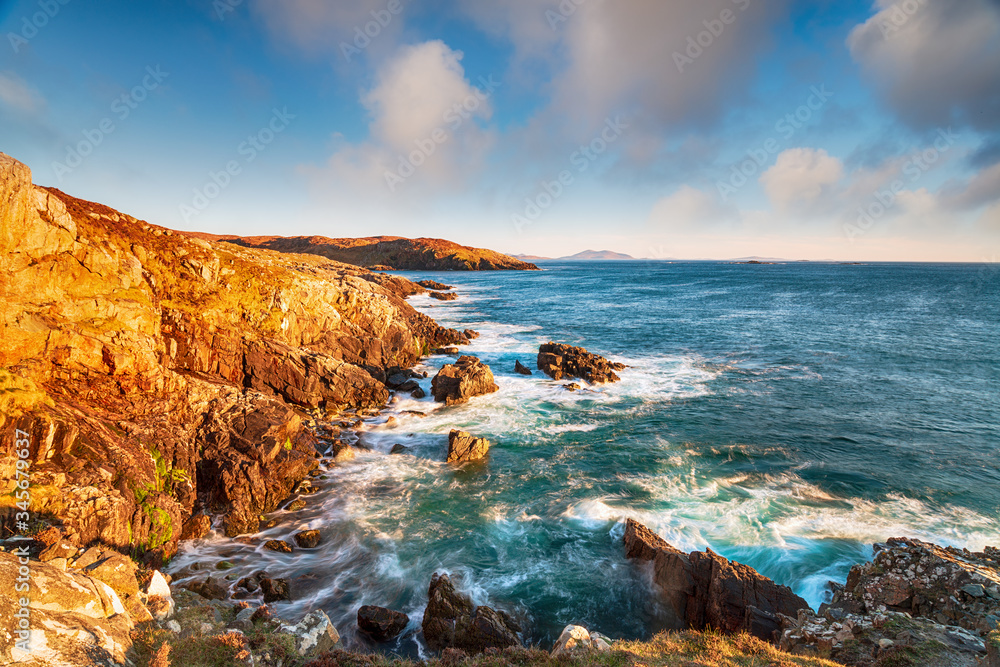 Rugged cliffs and swirling seas at Hushinish on the Isle of Harris Rugged cliffs and swirling seas at Hushinish on the Isle of Harris