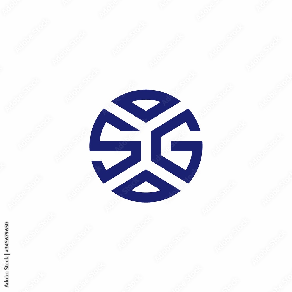 SG monogram logo with abstract shapes in modern style SG monogram logo with abstract shapes in modern style