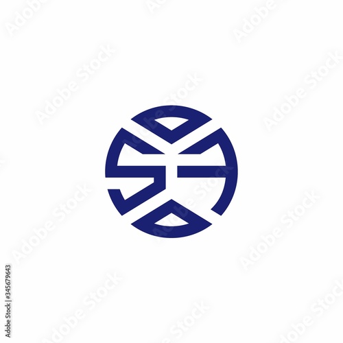 SF monogram logo with abstract shapes in modern style