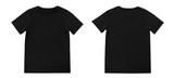 Blank t shirt template. black t-shirt front and back on white background.