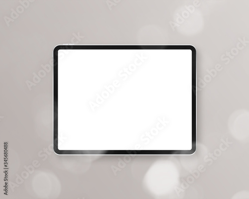 Tablet mockup on minimal background. Modern tablet display mockup scene. Photo mockup with clipping path.