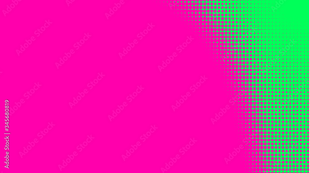 Dots halftone green pink color pattern gradient texture with technology digital background. Pop art comics with nature graphic design.