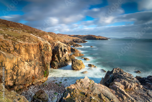 The wild and rugged coastline at Hushinish photo