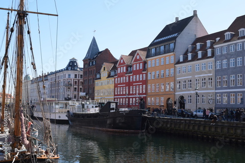 Sticker Colorful Nyhavn canal in Copenhagen city Denmark