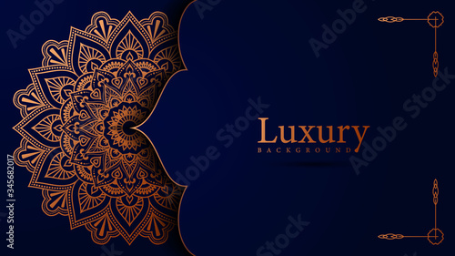 Luxury ornamental background mandala design in golden color