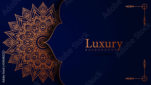 Luxury ornamental mandala background design in gold color