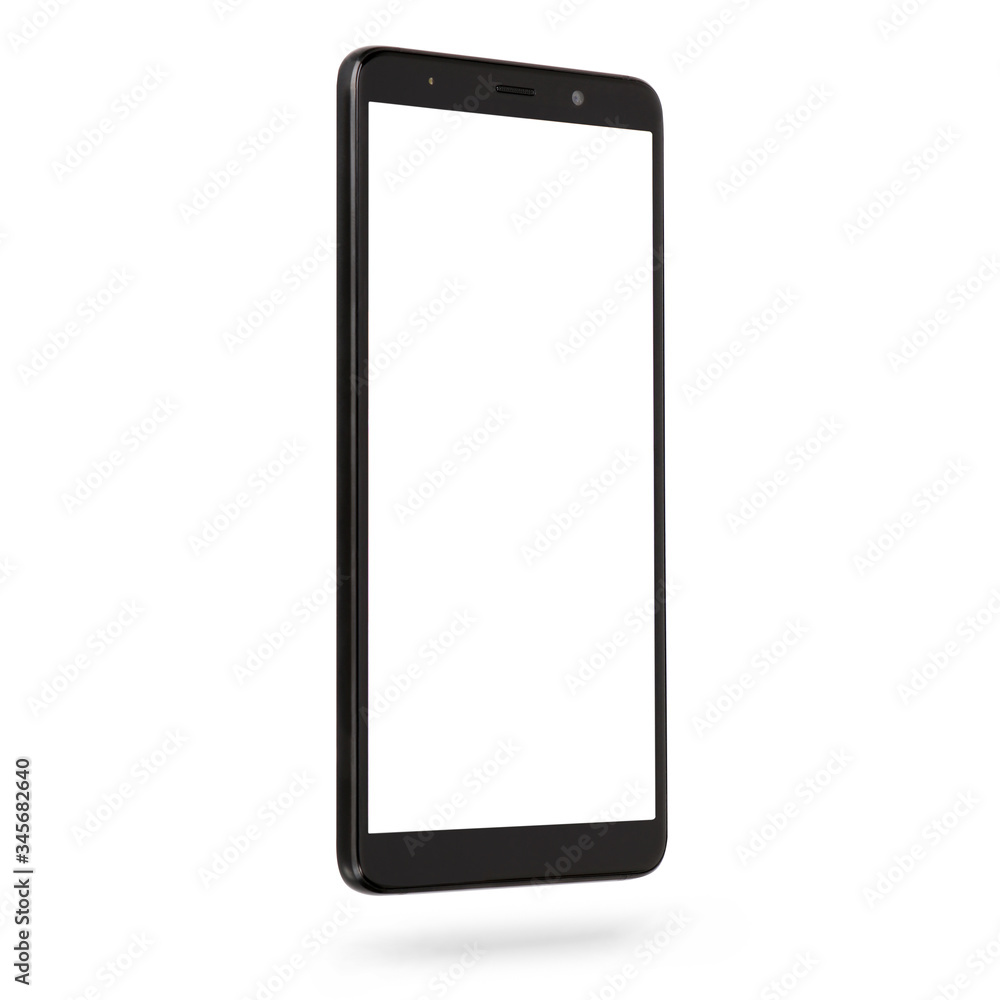 Black mobile smart phone isolated on white background. Black mobile smart phone isolated on white background.