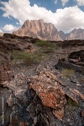 Wadi Bani Awf valley and mountains, Oman