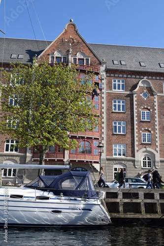Photography Beautiful view Copenhagen city canals in Denmark