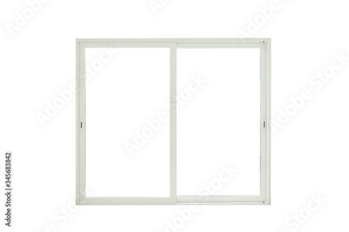 Modern wide sliding door on white background  sliding glass door.
