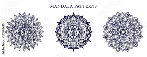 Ornamental luxury mandala pattern 3 in 1 design photo
