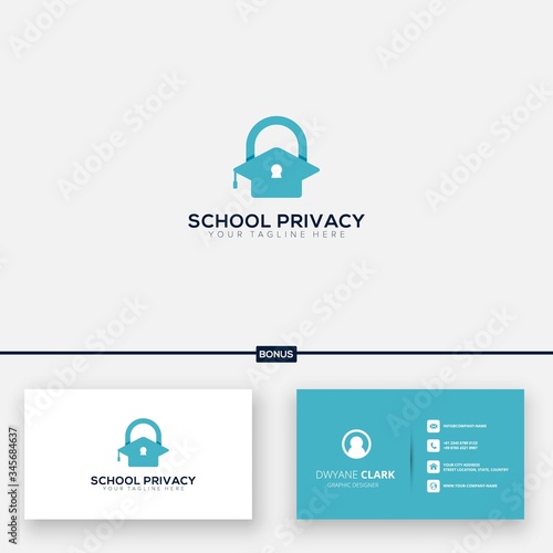 School and privacy academy logo, modern key academy logo
