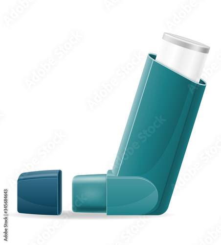 medical inhaler for patients with asthma and shortness of breath in the treatment and prevention of the disease vector illustration