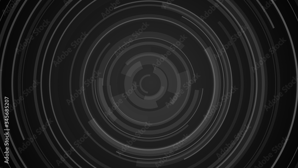 Fototapeta premium Circle black gray technology Hi-tech dark background. Abstract graphic digital future concept design.