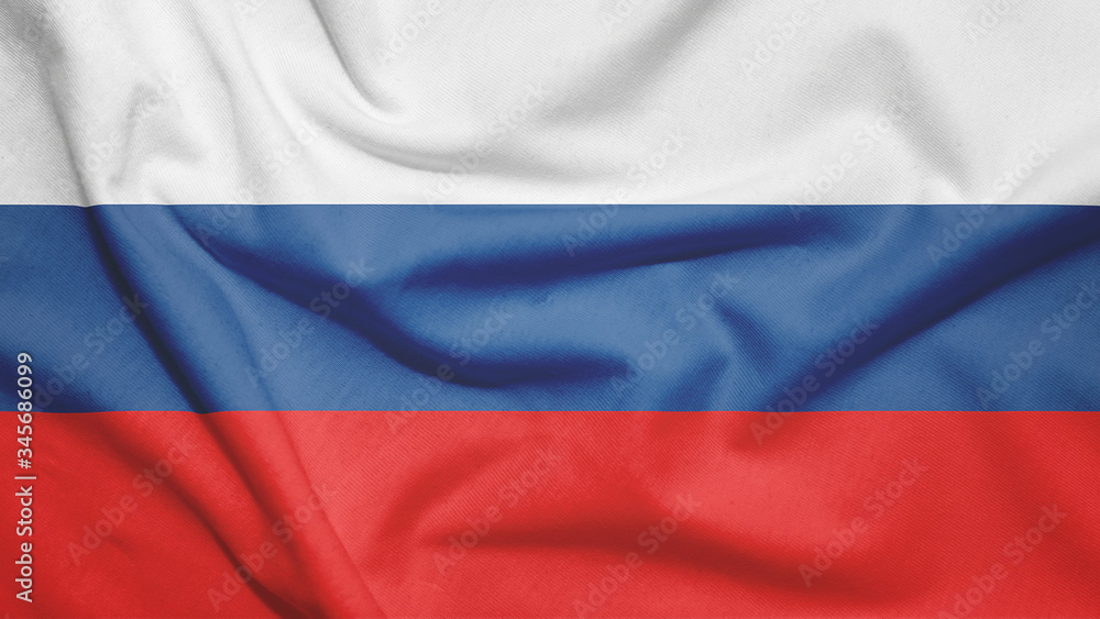 Russia flag with fabric texture Russia flag with fabric texture