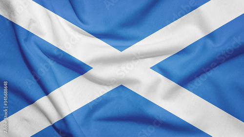 Scotland flag with fabric texture
