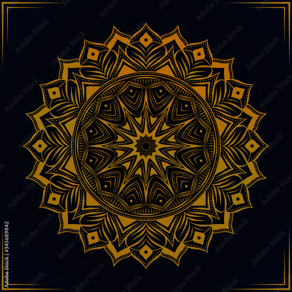 Luxury mandala background with golden pattern