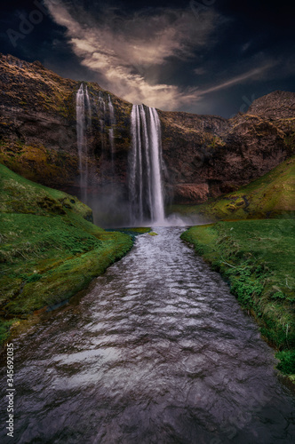 Seljalandsfoss - Seljalandsfoss is located in the South Region in Iceland right by Route 1